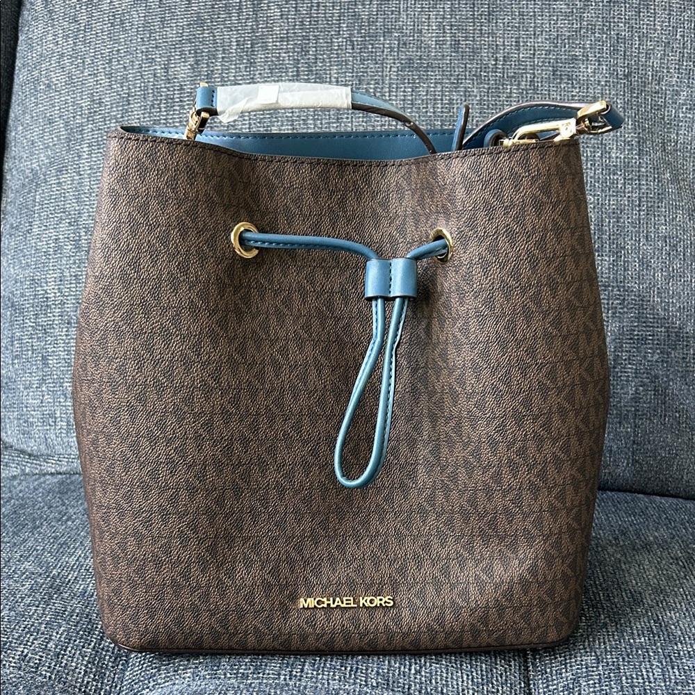 Michael Kors Brown and Blue Shoulder Bag
